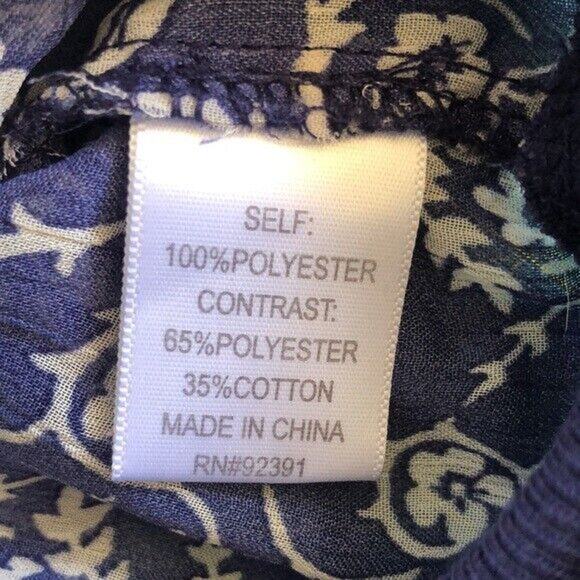 Mason + Mackenzie Size Small Sheer Blue Long Sleeve Polyester Woman's Crewneck - Picture 4 of 6